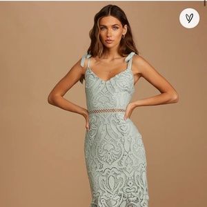 Lulu’s Won your heart sage green high low dress